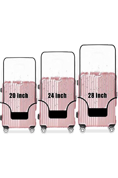 Tazweeq Luggage Cover 20 24 28 inch 3 Pieces Sets, Lightweight Clear PVC Lugg...