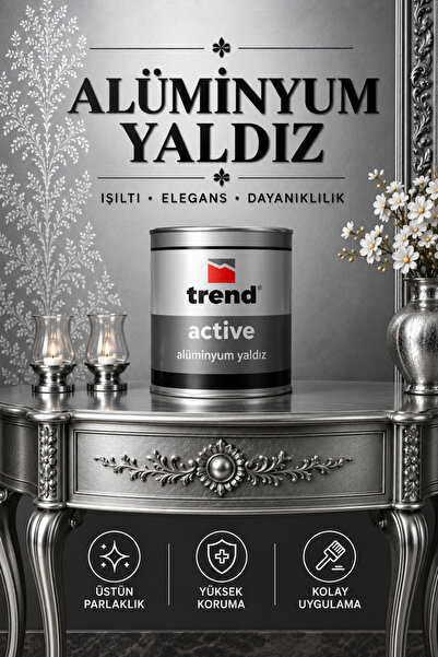 NY Trend Alüminyum Yaldız Boya – Parlak Metalik Gümüş Görünüm