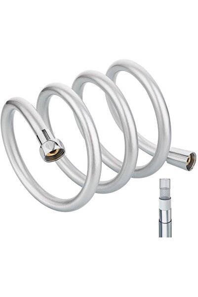 Generic Flexible Shower Hose, 2m / 79in Silver PVC, Anti-Twist Design with Br...