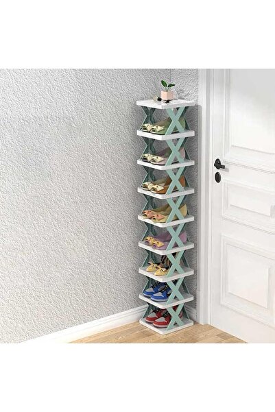 GENERAL JKJ&ZXZ 9 Tiers Vertical Shoe Stand, Plastic Shoe Rack Organizers She...