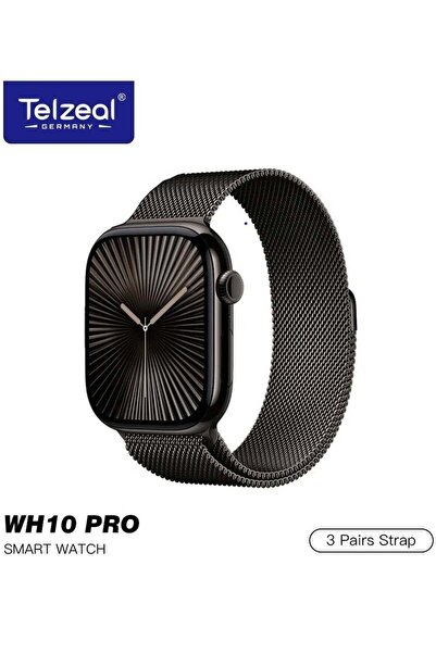 TELZEAL PRO Series 10 Smartwatch Waterproof with 3 Strap Options & Wireless C...
