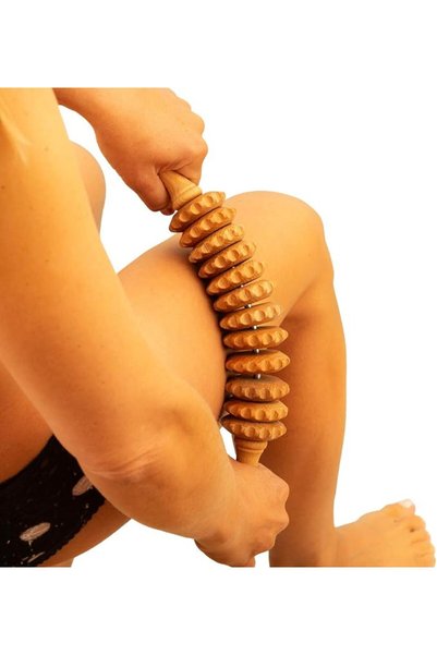 tuuli Accessories - Curved Wooden Massage Roller for Waist and Thigh, Multi-F...
