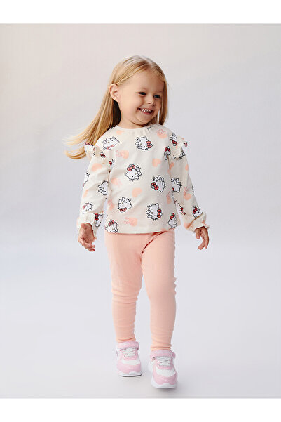 LC Waikiki Alita City Farkıyla Lcw Baby Beige Hello Kitty Printed Baby Girl B...