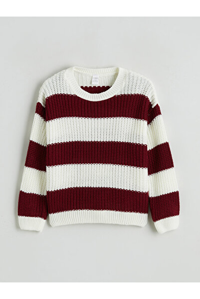 LC Waikiki Lcw Kids Claret Red Crew Neck Boys' Knitwear Sweater