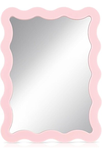 KASTWAVE Scalloped Magnetic Locker Mirror, 5''x7'' Small Real Glass Makeup Mi...