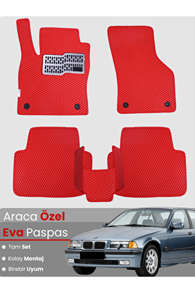 CYBERLİNE BMW 3 SERİSİ E36 (1990-2000) Uyumlu EVA Paspas Tam Set–Araca Özel,S...