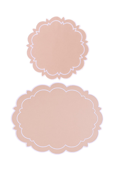 NO BRAND Elegant Rose Latte Tablecloth and Napkin Set with Wavy Edges, 8 Piec...