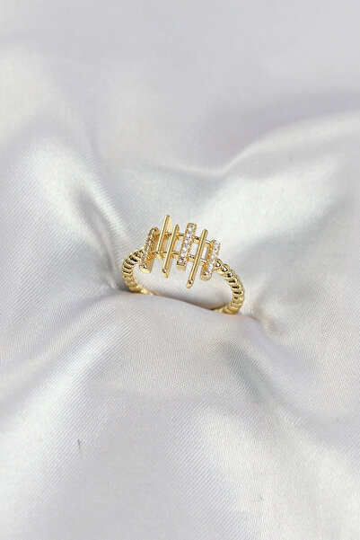 Livenda Gold Color Zircon Stone Column Model Women's Ring Tj-Byk4195