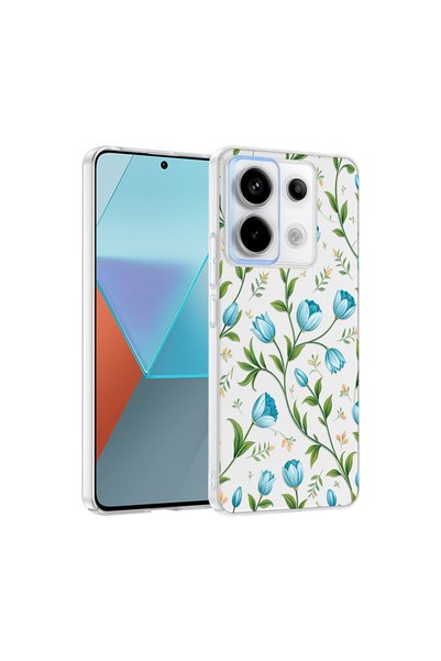 zore Xiaomi Redmi Note 13 Pro 5g Case Floral and Bow Pattern with Camera Rais...