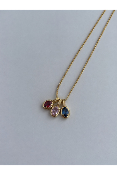 Lavian Accessories Çelik Lia Gold Taş Detaylı Kolye