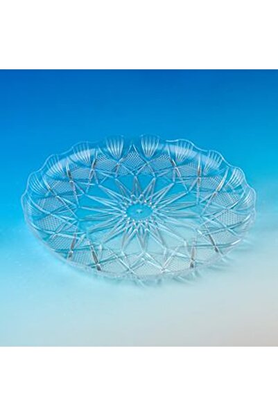 CBD CORAL BEST DEALS Platou Servire din Plastic Transparent Rotund cu Model R...