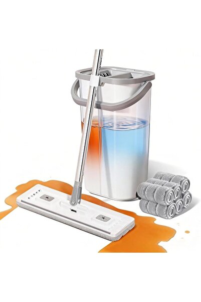 GENERAL Mop and Bucket Set, Flat Mop with 6 Reusable Microfiber Pads, 360° Ro...