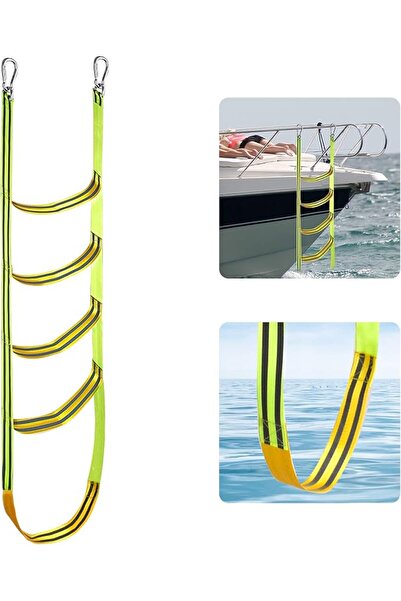 ALMEKAQUZ Boat Rope Ladder 5 Step Extra Long Portable Boat Ladders Extension ...