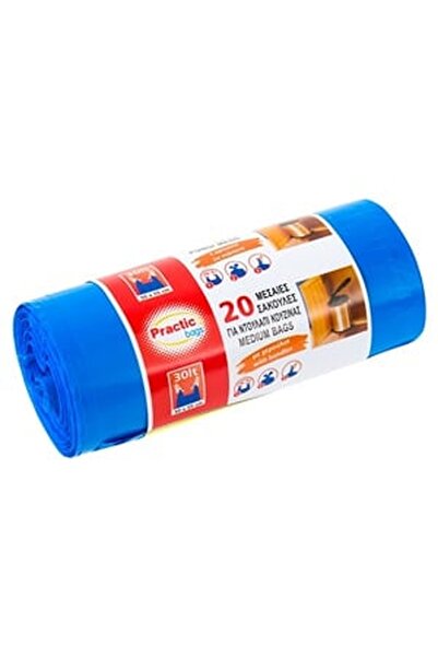 CBD CORAL BEST DEALS Saci pentru Gunoi Bleu cu Manere 30l - 20buc, 50x55 cm, ...