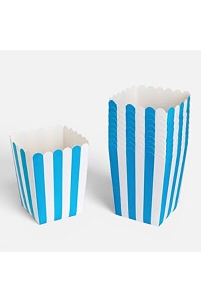 CBD CORAL BEST DEALS Cutii din Carton Albastre cu Dungi pentru Gustari 8, 5x8...