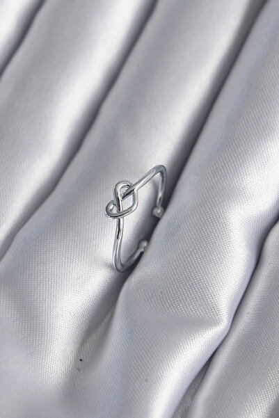 Livenda Silver Color Knot Heart Model Women's Ring Tj-Byk2946