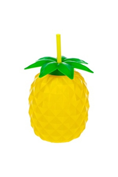CBD CORAL BEST DEALS Pahar in Forma de Ananas 3D din Plastic cu Pai 800ml, 11...