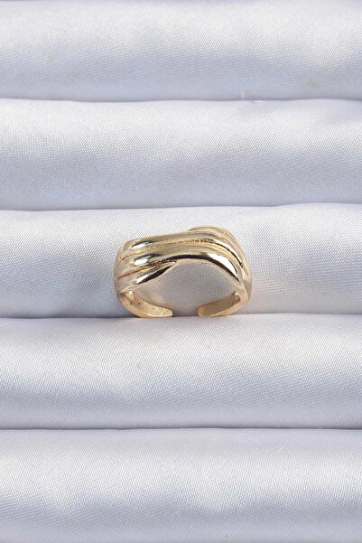 Livenda Brass Gold Color Curved Adjustable Ring - Tj-Byk3291