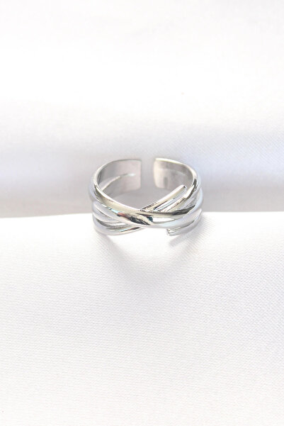 Livenda Thick Silver Color Adjustable Ring Tj-Byk3102
