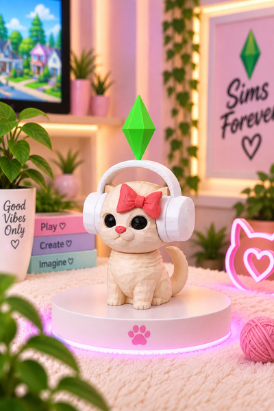 EVORADECO Viral PlumBob Kristalli Sims Forever Sallanan Kafalı Kulaklıklı Ked...