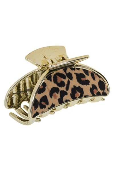 CBD CORAL BEST DEALS Clama Par Aurie cu Model Leopard Acoperita pentru Femei 9cm
