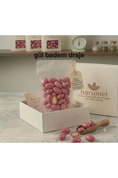 HAR-UM Ticaret Harumel 1.sınıf lüks Premium Çikolatalı GÜL Badem Draje 250 g ...