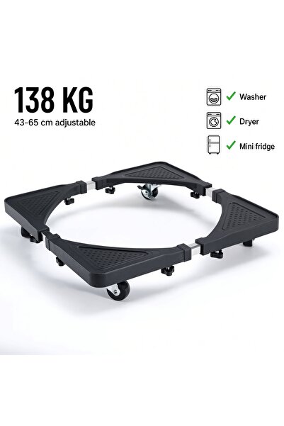Nexa World Adjustable Washing Machine Base Stand with Wheels - Heavy Duty Mov...