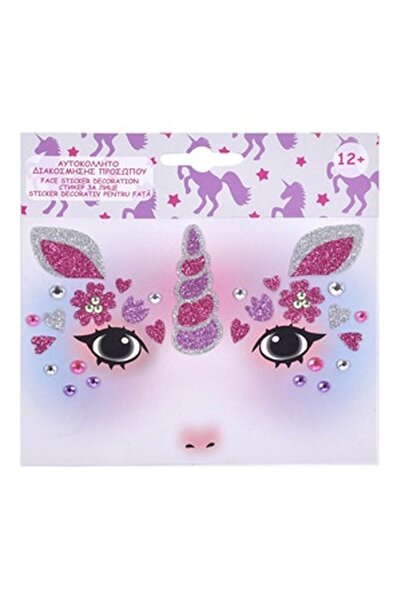 CBD CORAL BEST DEALS Masca Tatuaj Decorativa pentru Fata Unicorn Roz Glitter ...