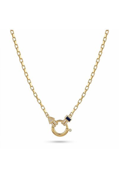 Swen Collection Lacivert Taşlı Gemici Kolye