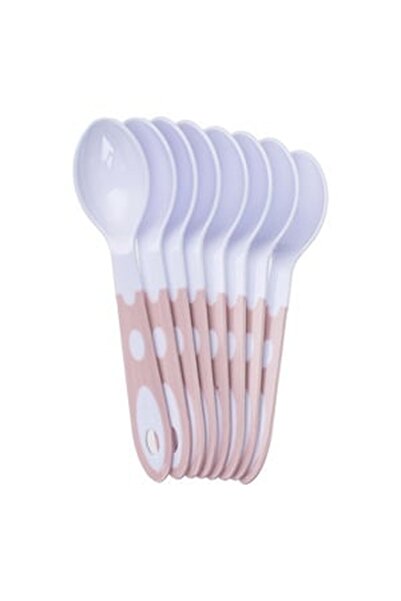 CBD CORAL BEST DEALS Lingurite Reutilizabile din Plastic Alb cu Maner Nude 18...
