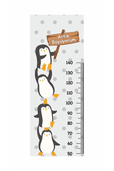 Gokco Children's Room Height Measuring Ruler Cute Penguins Theme Self-Adhesiv...