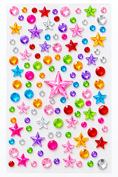 Sibelon Taş Yıldız Sticker Rhinestone Yapışkanlı Saç, Yüz, Tırnak Vücut Ve Sü...