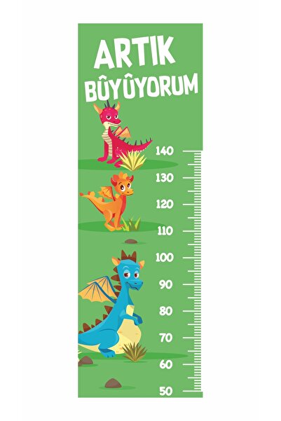 Gokco Kids Room Height Measuring Ruler Dragons Theme Self Adhesive Foil Heigh...