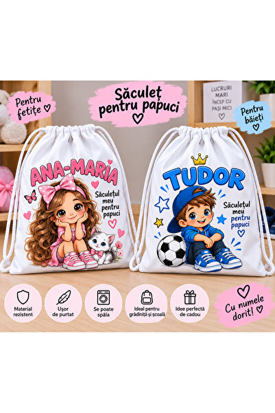 GE Săculeț pentru papuci personalizat cu nume