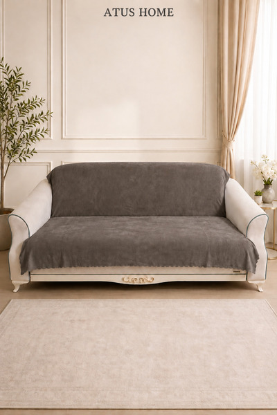 ATUSHOME Kaymaz Tabanlı VERSACE Koltuk Örtüsü Velvet 3'lü Kanape çekyat örtüs...