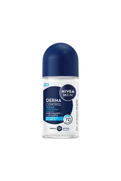 NIVEA مزيل عرق ديرما كونترول رول أون للرجال - إكسترا كومفورت ديفيند 50 مل