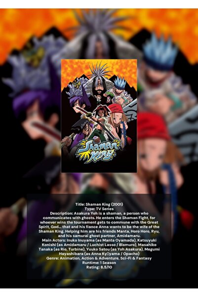 OEM Αφίσα Ινφορματογραφίας Shaman King, Ιαπωνικό Άνιμε, Χαρτόνι Υψηλής Ποιότη...