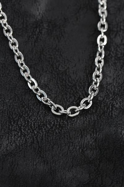 Livenda 316L Steel Silver Color Rolo Chain Men's Necklace Tj-Erk1414