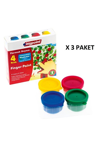 Parmak Boyası 4 Renk x 35 ml x 3 Adet