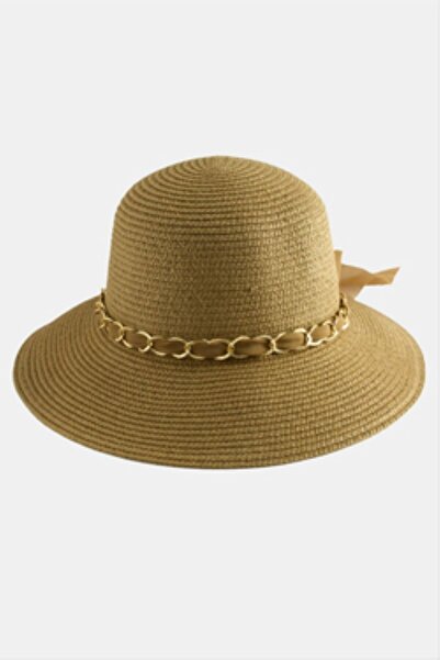 HOŞGÖR ACCESSORIES Fiyong Chain Braided Straw Hat