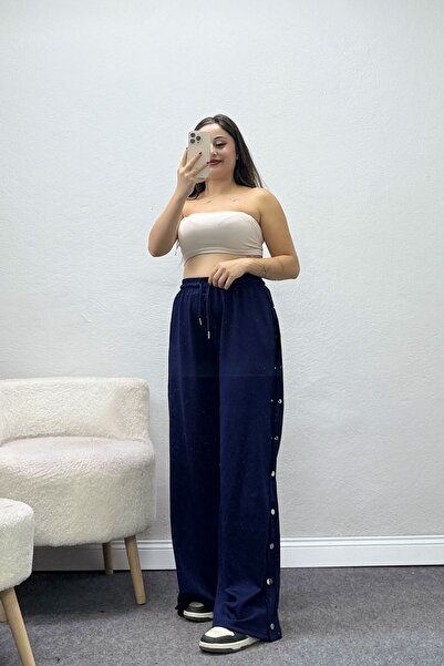 BELENDİR Women's Drawstring Waist Modal Pants with Snap Buttons on the Sides,...