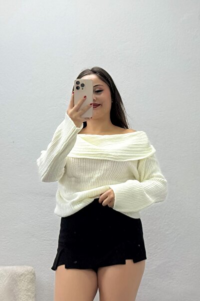 BELENDİR سترة نسائية بياقة مادونا إكرو