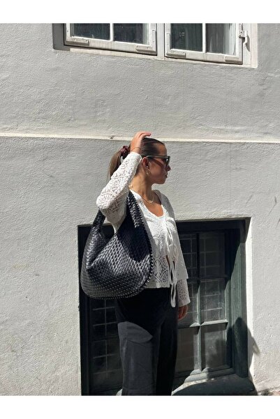 Siraj Pi̇etri̇ Knitted Leather Hand and Shoulder Women's Bag