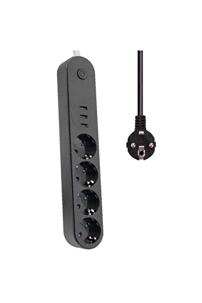 Livenda Current Protected Heat Resistant 4-Piece 2 Mt Extension 3 Pieces USB ...