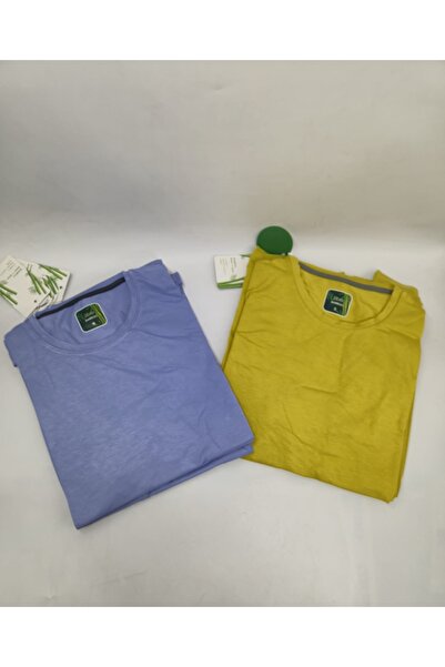 Jiber Kaliteli 2'li Renk Kombin Bamboo Erkek T-shirt