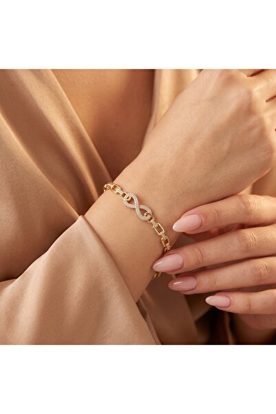 XUPING JEWELRY Vıp Seri 316L Çelik Gold Renk Işıltılı Sonsuzluk Figürlü Kalın...