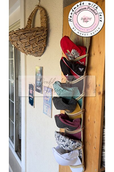 DOUBLE KNOT DESİGN Şapka Organizeri Duvar Askısı Çoklu Şapka Standı