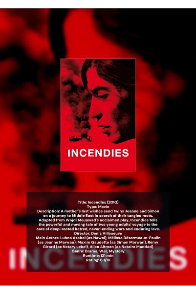 OEM Αφίσα Ινφορματογραφίας  "Incendies ", Κινηματογραφικό Δράμα, Χαρτόνι 250γ...