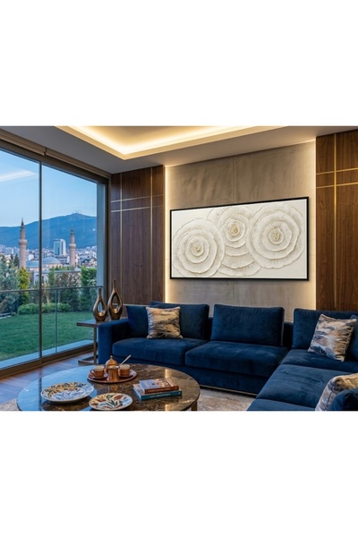 BİEV Modern Rölyef Tuval Tablo İthal 70x140 cm