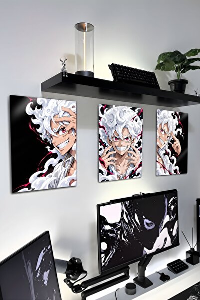 DekorHane Metal Print - Monkey D. Luffy Gear 5 Anime Triple Poster Otaku Room...